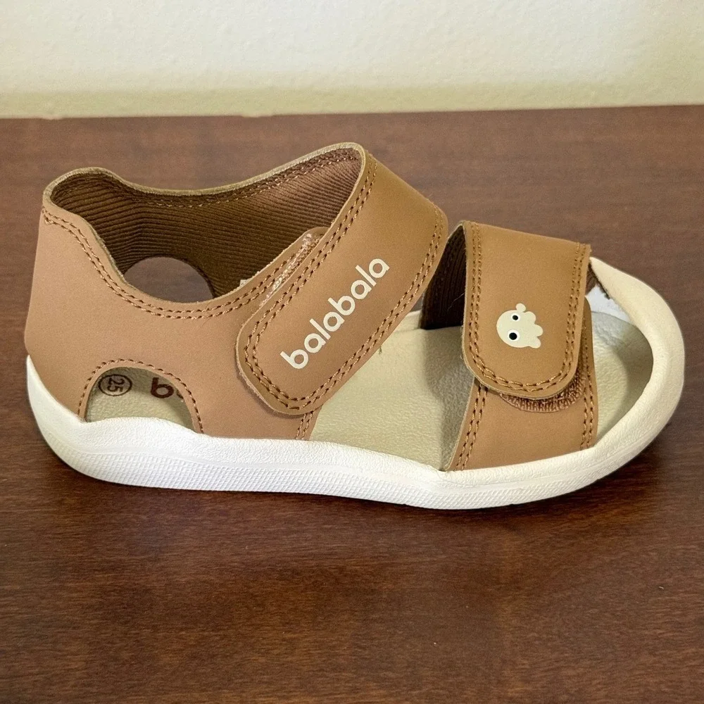 Balabala Baby Sporty Sandals Kids Size 25 8.5 Tan Brown NEW Hook & Loop